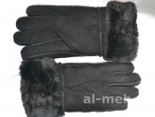 Теплые меховые перчатки мужские из натуральной дубленочной овчины