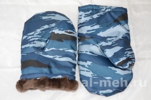 Рукавицы с двойным утеплением (ткань Оксфорд-240, ТУ, цвет — Камыш Синий)